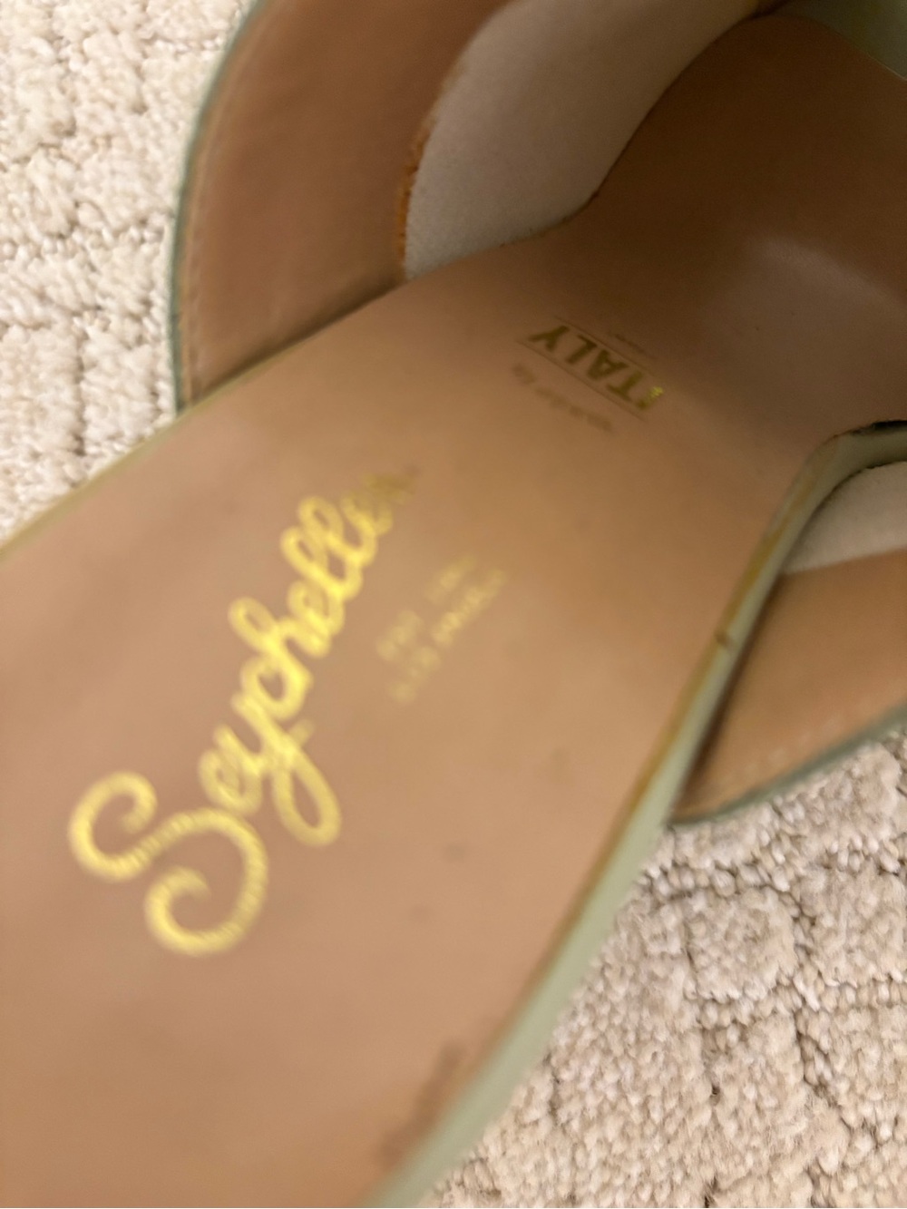Seychelles Mint Green Open-Toe Block Heel Mules - Picture 3 of 7